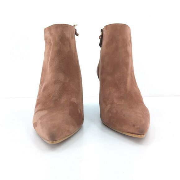 Stuart Weitzman Women 10 Gardiner Booties Boots Brown Suede Tie Pointed NEW FLAW - Picture 4 of 13